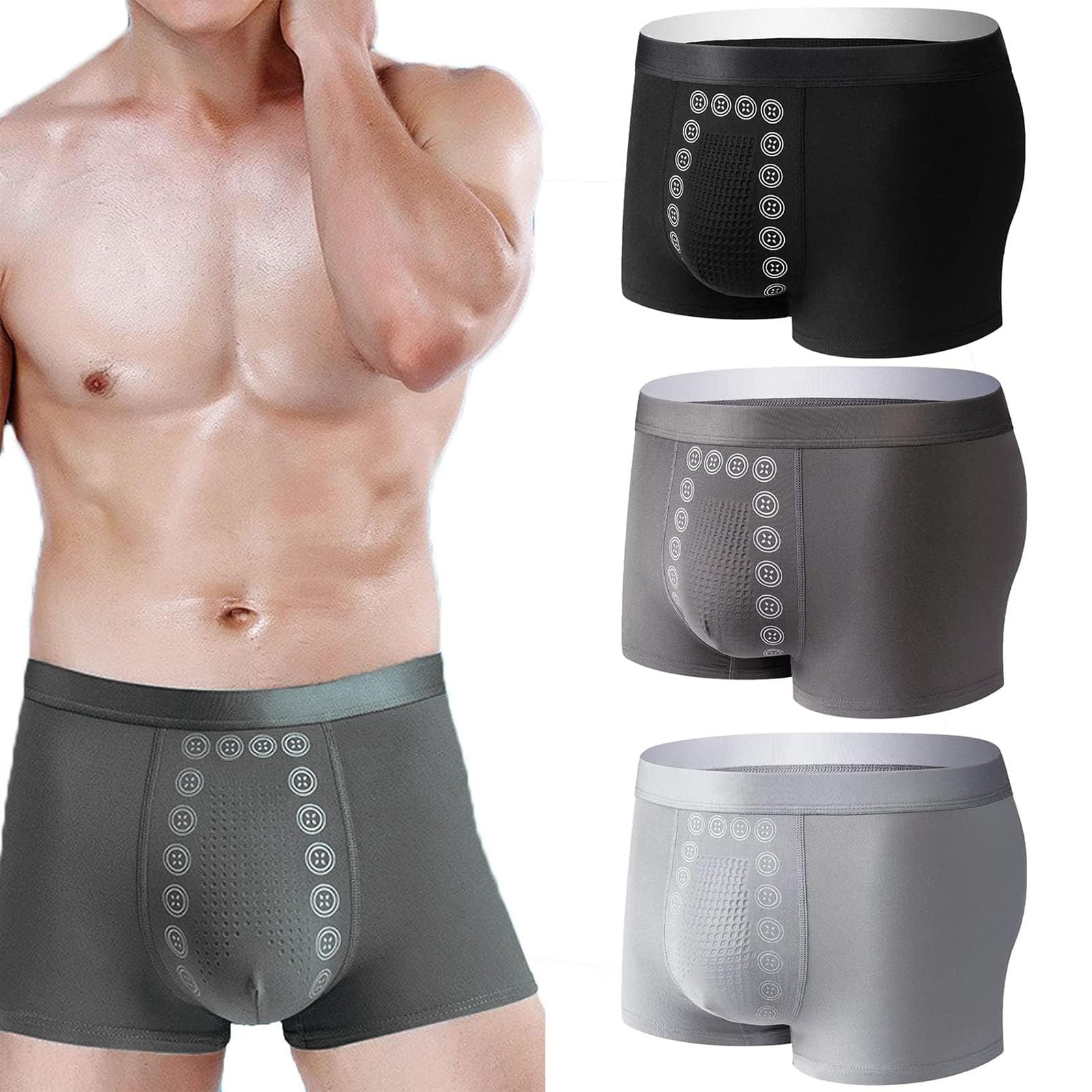 Magnetic Therapy Boxer Briefs for Men - Energy Field Therapy Underwear with Long Leg Design | Perfect for Pain Relief, Improved Circulation & Enhanced Comfort During Workouts & Daily Wear