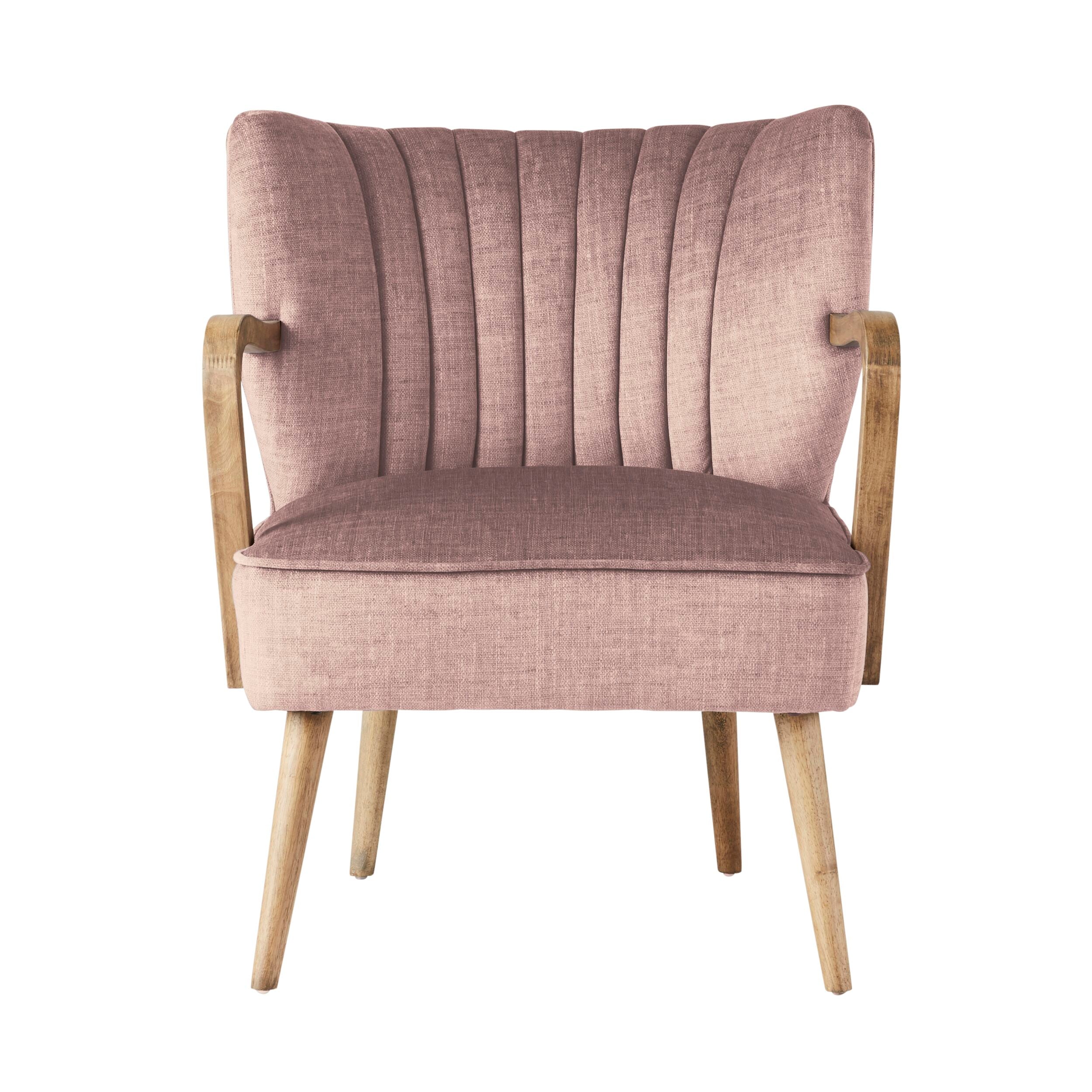 Bello Occasional Chair - Modern Accent Chair with Upholstered Seat in Aura Blush Pink - Perfect for Living Room, Bedroom, or Office Decor
