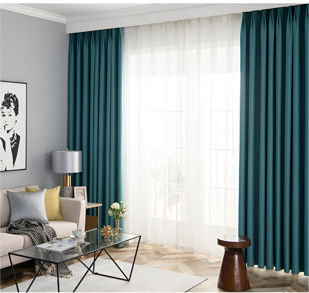 Josie Solid Soundproof Blackout Custom Curtains - Thermal Insulated Noise Reducing Drapes for Bedroom, Living Room & Home Theater - Perfect for Light Blocking and Privacy