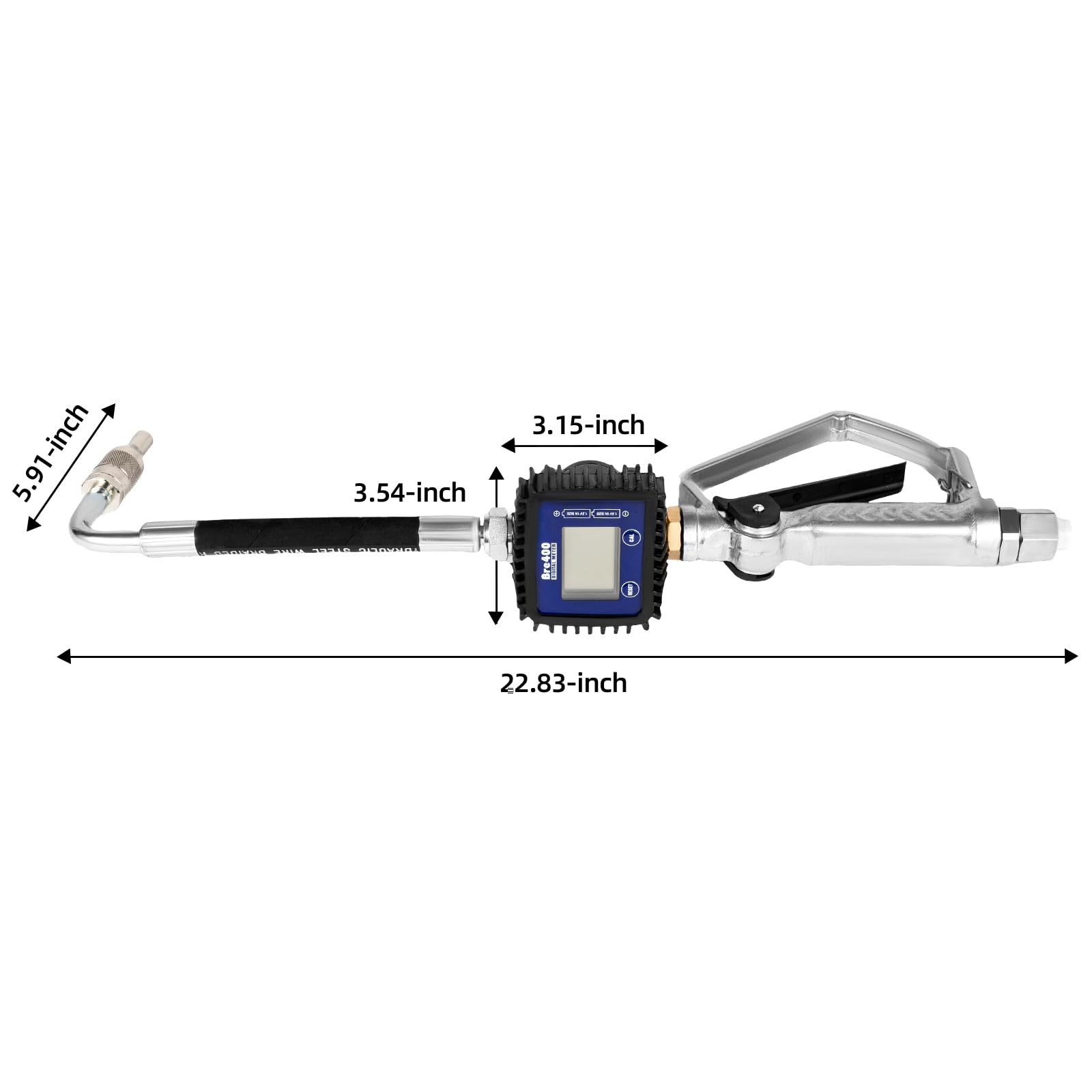 Digital Oil Control Valve & Meter Dispensing Nozzle - Air Operated Fuel Transfer Pump with Precise Metering for Gasoline, Diesel & Petrol - US Stock (Ideal for Gas Stations, Fleet Refueling & Industrial Oil Transfer)