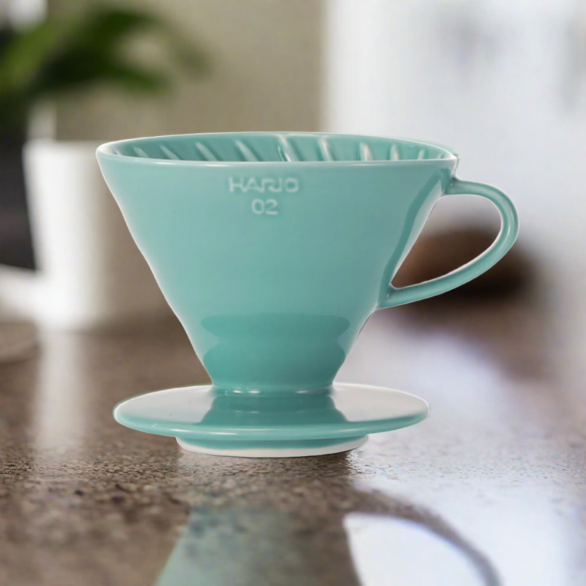 Hario V60 02 Ceramic Coffee Dripper - Premium Turquoise Green Pour Over Coffee Maker for Specialty Brewing | Perfect for Home, Office & Cafe Use