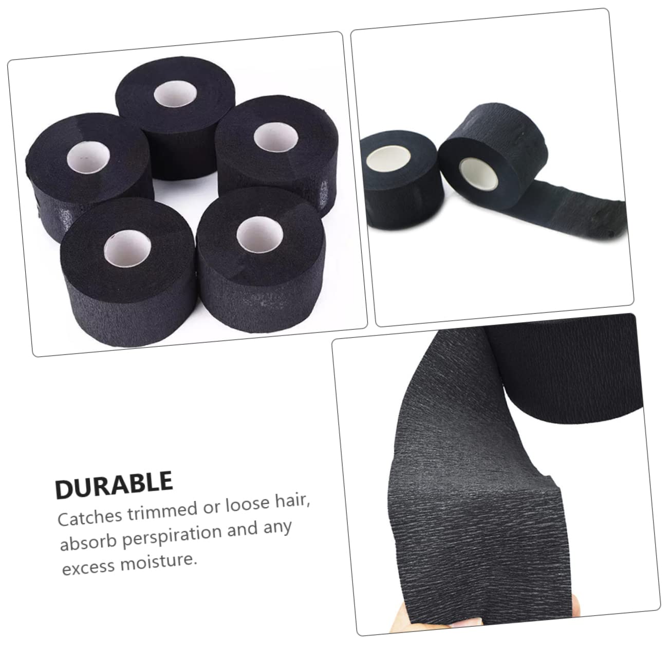 10pcs Black Barber Neck Strips - Disposable Hairdressing Paper Neck Covers for Salon & Home Haircuts | Hygienic & Comfortable Hair Cutting Accessories