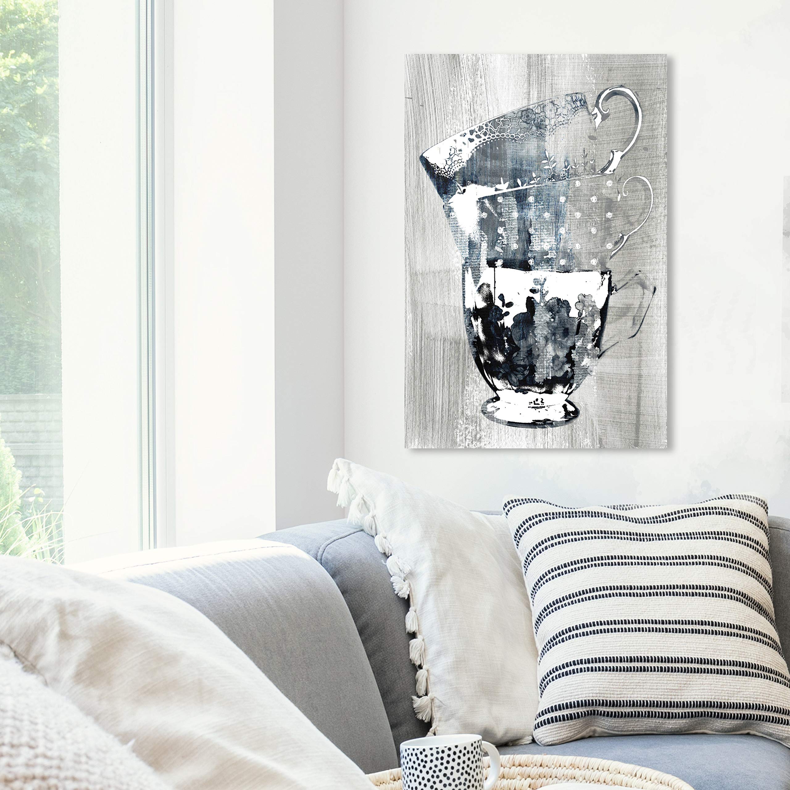 Oliver Gal Artist Co. Coffee Cups Screenprint Wall Art Canvas Print - 20