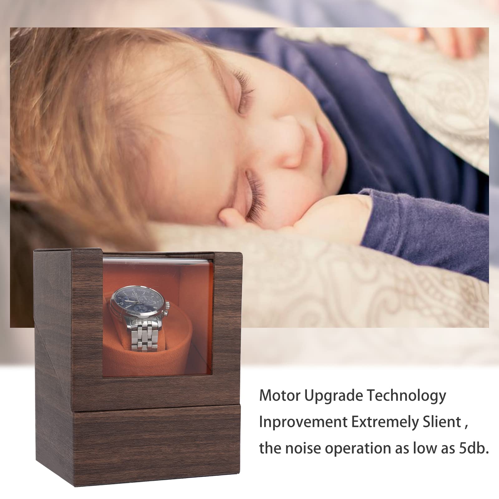 Premium Automatic Single Watch Winder for Men & Women - Ultra Quiet Japanese Motor - Perfect for Automatic, Mechanical & Self-Winding Watches - Ideal for Home, Office & Travel Use