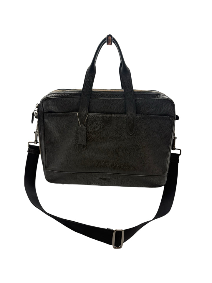 Coach Hampton Leather Day Briefcase for Work & Travel – Stylish Professional Laptop Bag for Men & Women | Office, Business Meetings, Commuting