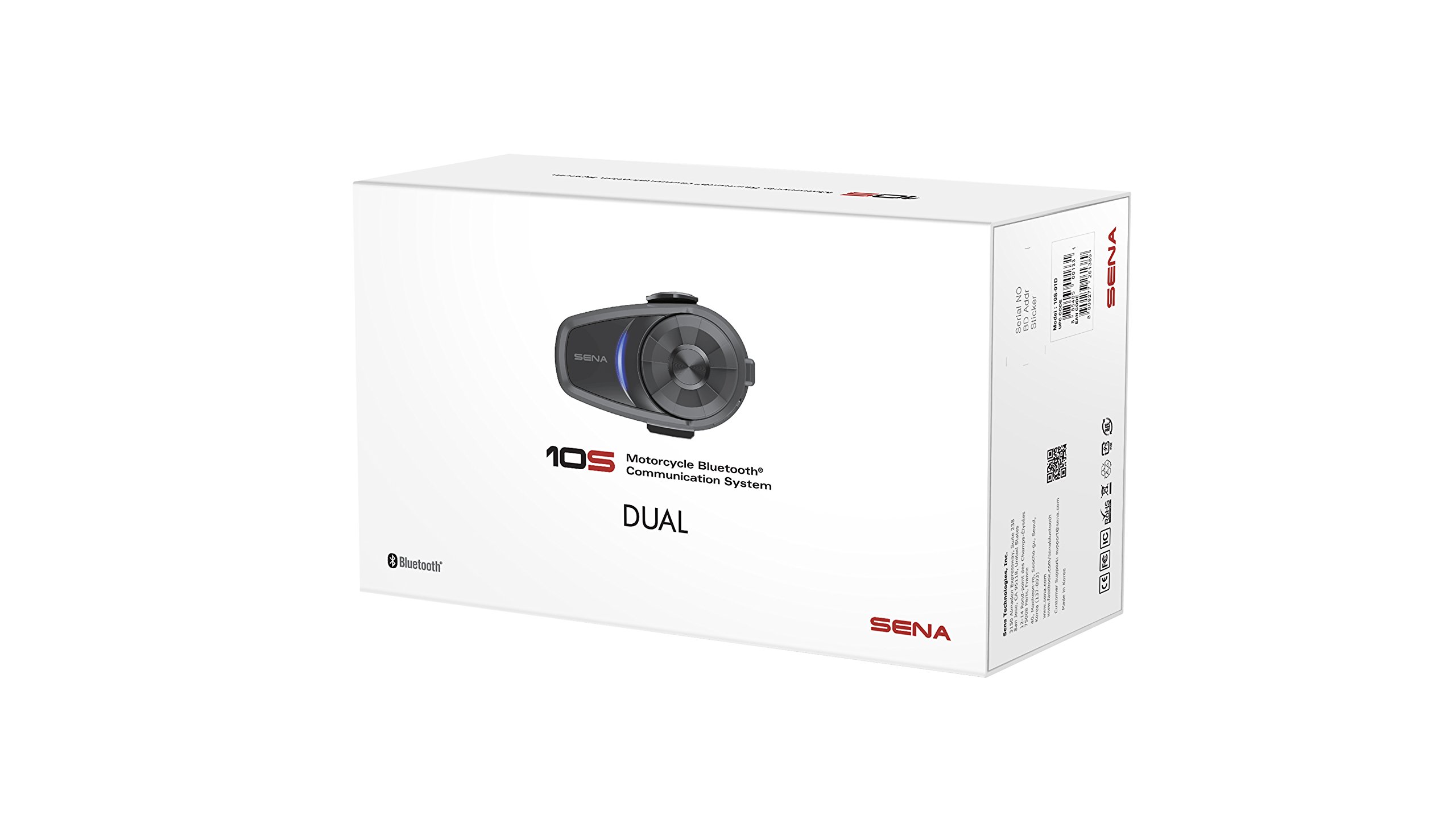Sena 10S-01D Motorcycle Bluetooth Headset - Dual Pack Wireless Communication System for Riders (Renewed, Black) - Perfect for Group Rides & Hands-Free Calls on the Road