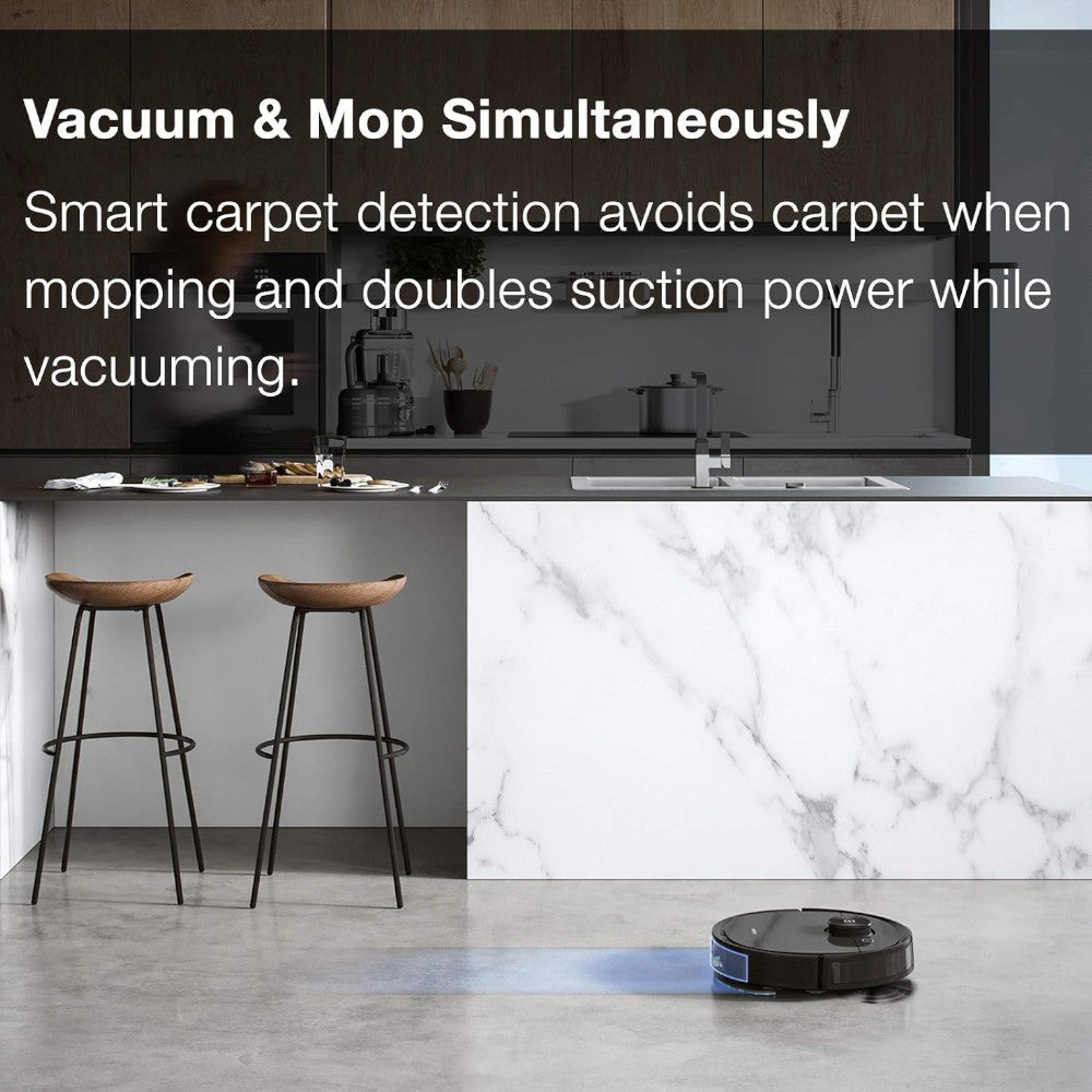 ECOVACS DEEBOT OZMO T8 AIVI Robot Vacuum and Mop Combo - Smart Self-Emptying with Laser Navigation, Perfect for Hardwood Floors & Pet Hair - Home Cleaning Solution for Busy Families