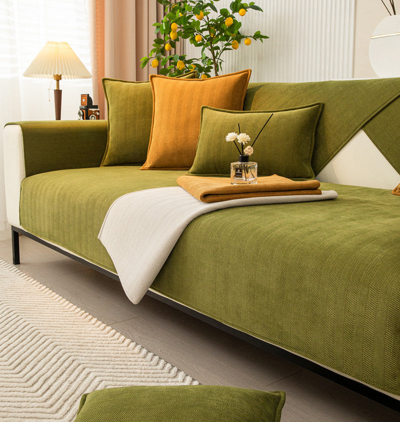 Hattie Chenille Soft Sofa Cover Slipcover - Stretchable Couch Protector for Living Room, Bedroom & Apartment - Easy Washable Furniture Cover for Pets & Kids (Multiple Sizes)