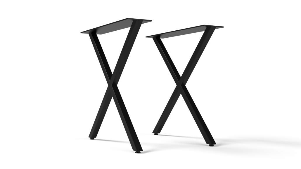 Grandview 1.0 Steel Table Legs - Handmade in USA - Heavy Duty Industrial Style Legs for Dining Tables, Workbenches & DIY Furniture Projects