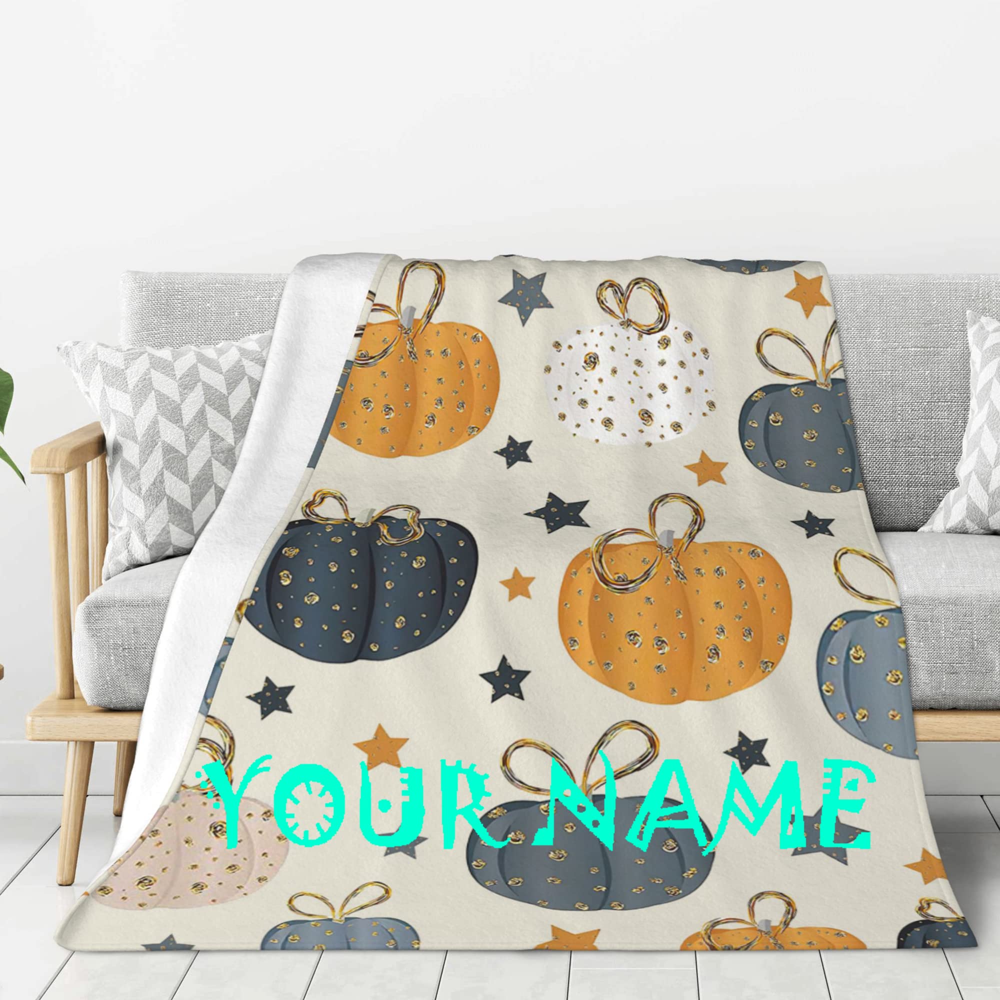 Personalized Name Blanket - Custom Halloween Throw Blanket for Family, Friends & Pets - 60