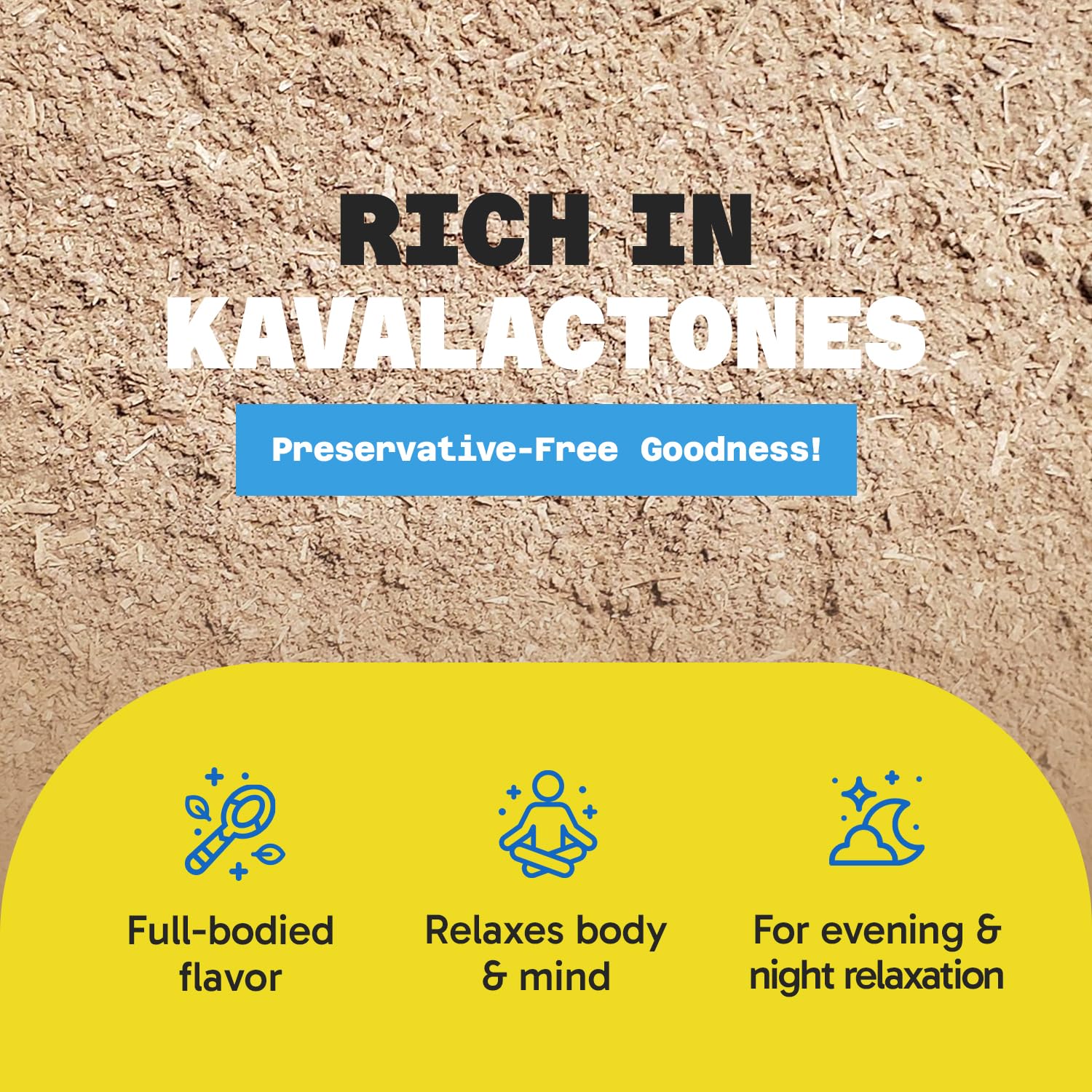 Premium Noble Kava Root Powder - Pure Sun-Dried Lateral Roots, High Kavalactones Content, Medium Grind for Easy Preparation (16oz/1lb) - Relaxation & Stress Relief, Traditional Ceremonial Drink, Natural Sleep Aid