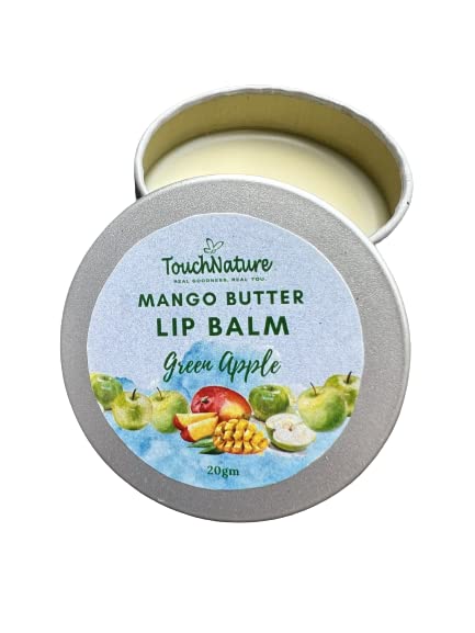 Organic Mango Butter Lip Balm with SPF 15 - Hydrating & Protective - Green Apple Flavor - 10g - Natural Moisturizer for Dry Lips - Perfect for Outdoor Activities, Hiking, and Daily Sun Protection