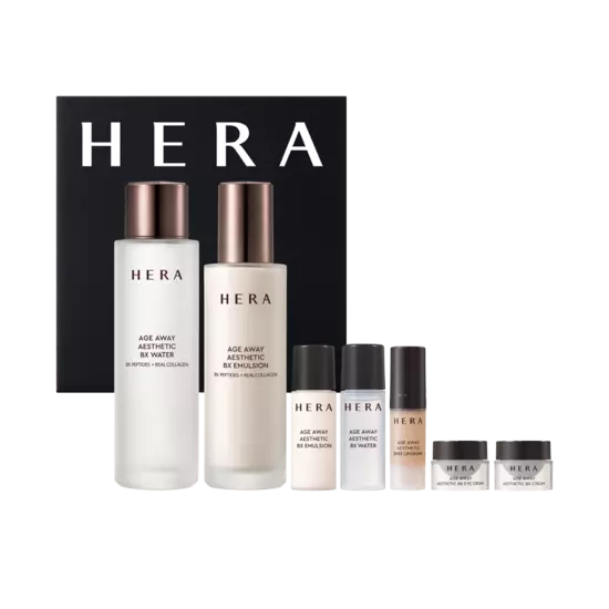 HERA Age Away Aesthetic Anti-Aging Skincare Set - 2 Piece Kit for Wrinkle Reduction & Firming | Daily Facial Care Routine for Mature Skin