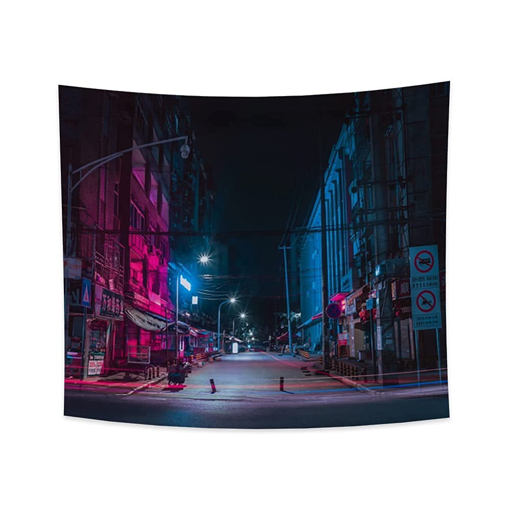 Yongto 98x86 Inches City Skyline Tapestry Wall Hanging - Urban Night Street Scene Wall Art for Bedroom & Living Room Decor - Perfect for Dorm, Apartment, and Home Aesthetic (98 x 86 in)