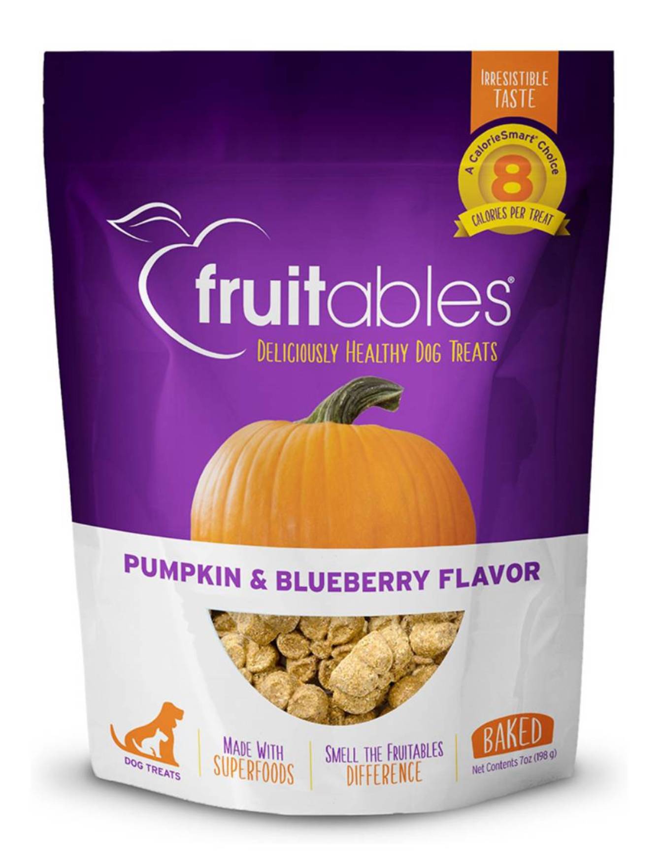 Fruitables Pumpkin & Blueberry Dog Treats - Healthy Natural Dog Snacks for Training & Rewards - Perfect for Small, Medium & Large Dogs - Made in USA