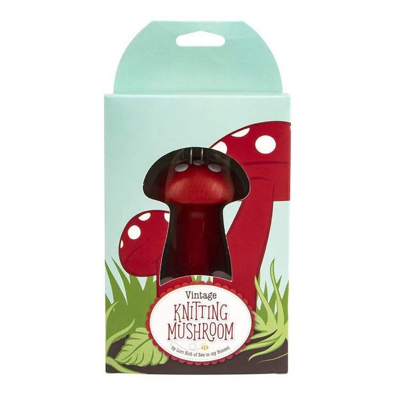 Vintage Wooden Knitting Mushroom ST-25445 - Lori Holt Riley Blake i-Cord Maker for DIY Yarn Crafts - Perfect for Knitting, Crochet & Handmade Accessories - New in Box