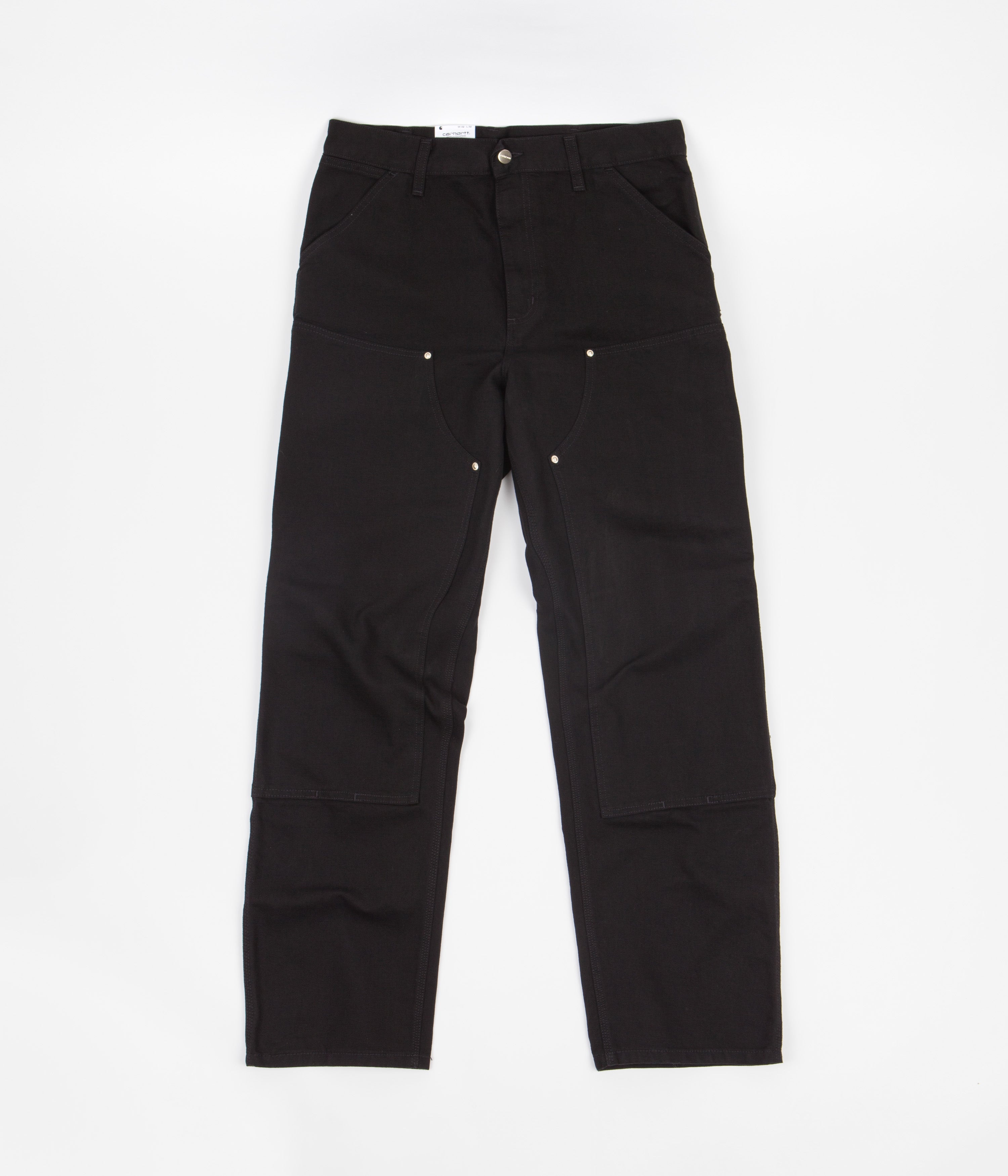 Carhartt Men's Double Knee Work Pants - Durable Black Denim for Construction, Carpentry & Outdoor Workwear