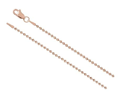 14K Rose Gold 1.5mm Bead Chain Necklace with Lobster Clasp - Unisex Fine Jewelry for Men & Women | Perfect for Layering, Gifts & Everyday Wear