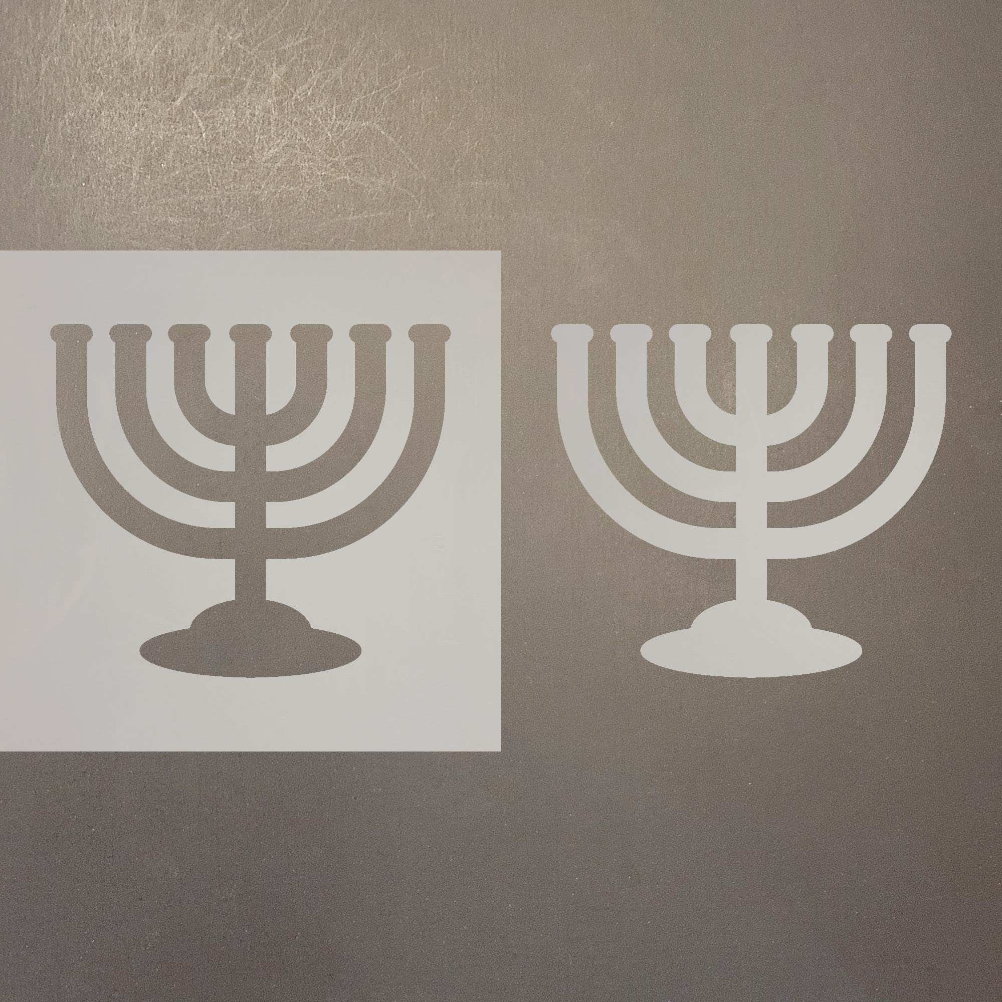 4 Inch Menorah Reusable Mylar Stencil for Art & Craft Supplies - Perfect for Hanukkah Decorations, DIY Projects, and Holiday Scrapbooking