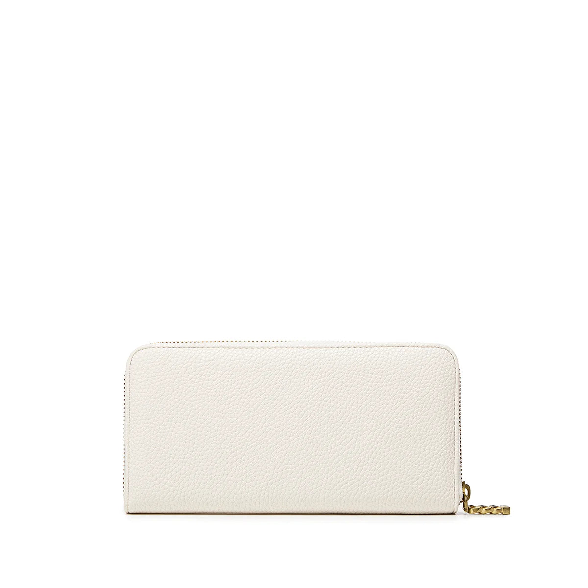 Mae Zip Wallet in Coconut Cream Pebbled Leather - Stylish & Secure Women's Wallet for Everyday Use, Travel, and Business