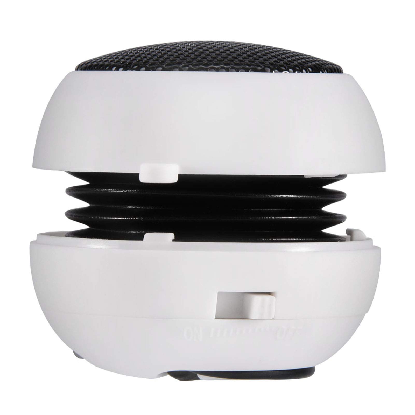 Portable Mini Speaker with 3.5mm Jack Plug - Rechargeable Built-in Battery for Mobile Phone, MP3, PC - Compact Travel Speaker for Outdoor, Home, Office (White)