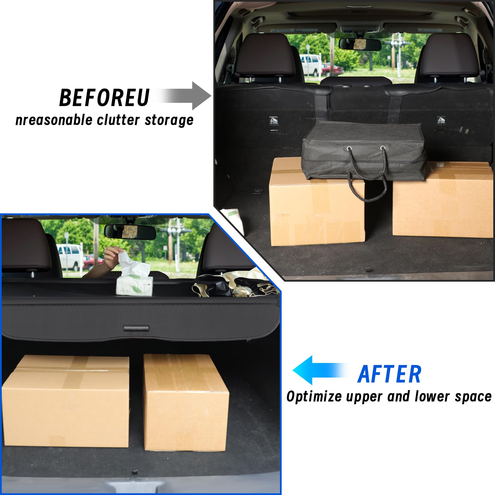 Retractable Cargo Cover for Honda CRV 2012-2016 - Rear Trunk Luggage Security Shield & Sun Shade Protector | Perfect for Road Trips, Grocery Hauling & Outdoor Adventures