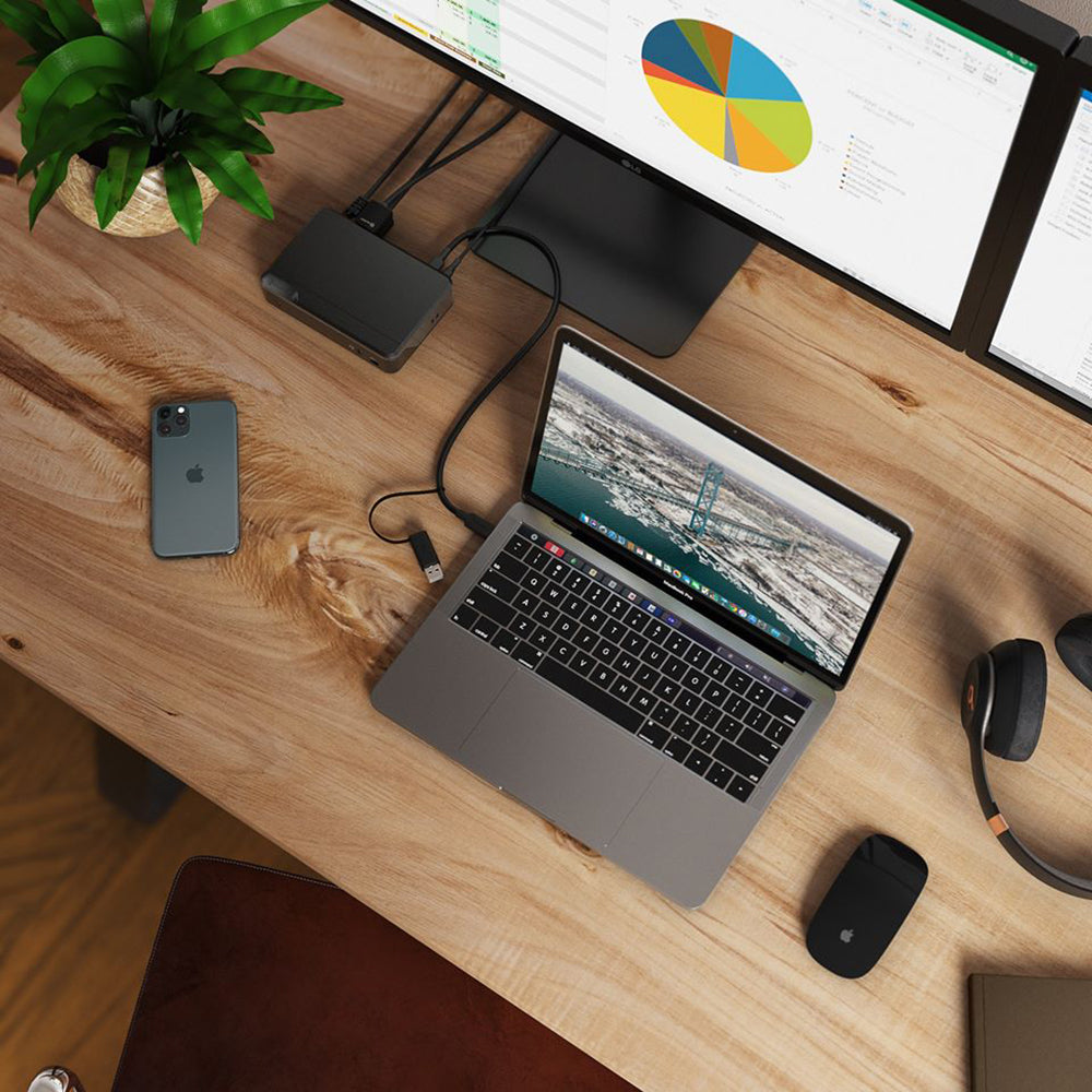 Universal Twin HD Docking Station with USB C & USB A Ports - Dual Monitor 1080p@60Hz for Laptop, PC & Mac - Perfect for Home Office, Gaming & Video Conferencing