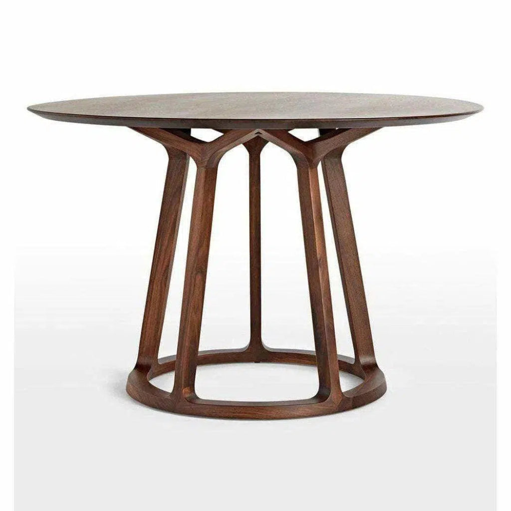47 Inch Round Dining Table - Brown Mid Century Modern Style for Kitchen, Dining Room & Small Spaces | Perfect for Family Gatherings & Dinner Parties