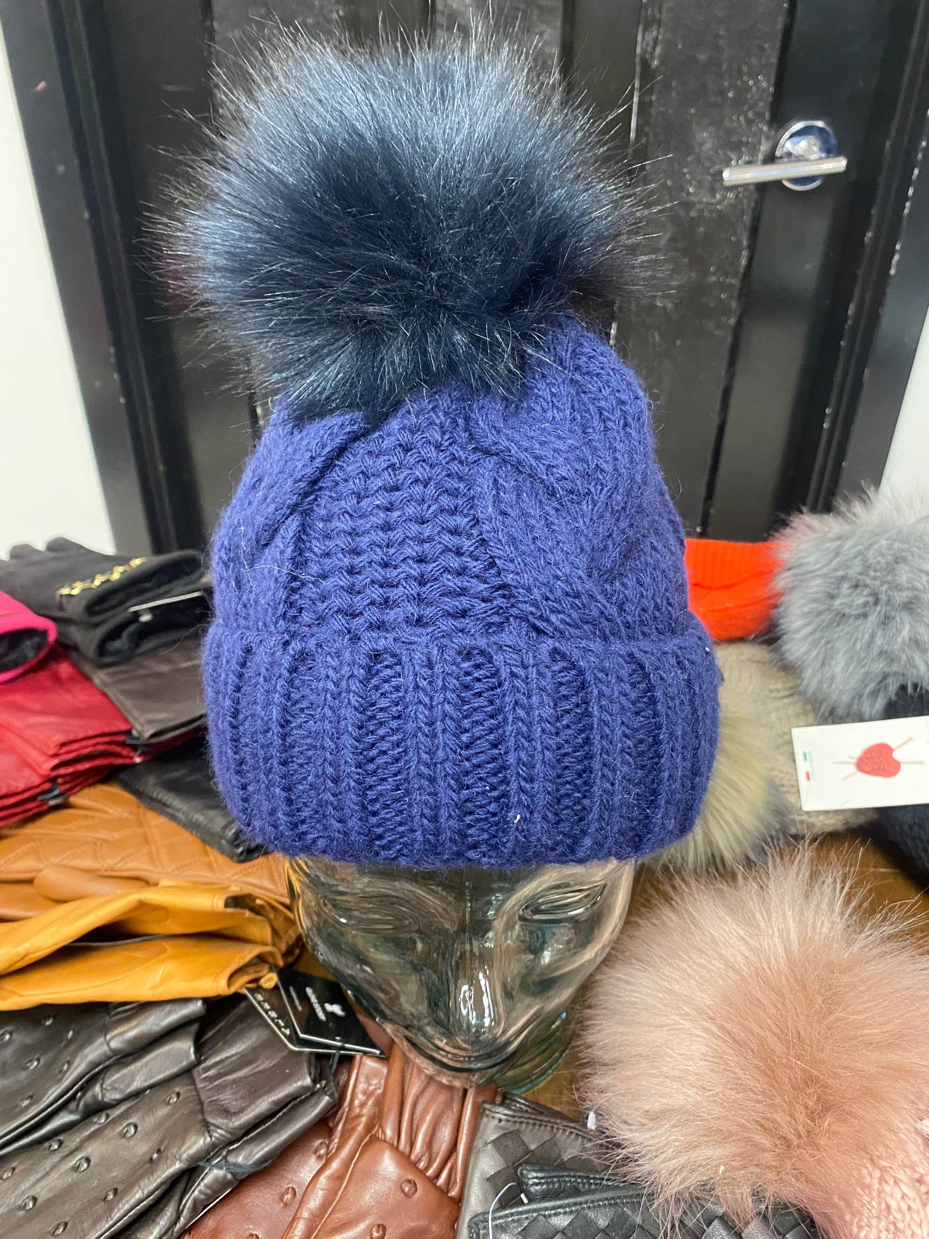 Cozy Knit Fleece Lined Pom Pom Winter Beanie Hat for Women - Warm Soft Cuffed Knit Hat for Cold Weather, Outdoor Activities & Fashion Accessories