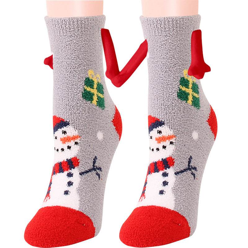 Hand In Hand Magnetic Christmas Socks - Festive Holiday Socks for Couples & Families - Perfect for Christmas Gifts, Stocking Stuffers & Winter Home Decor