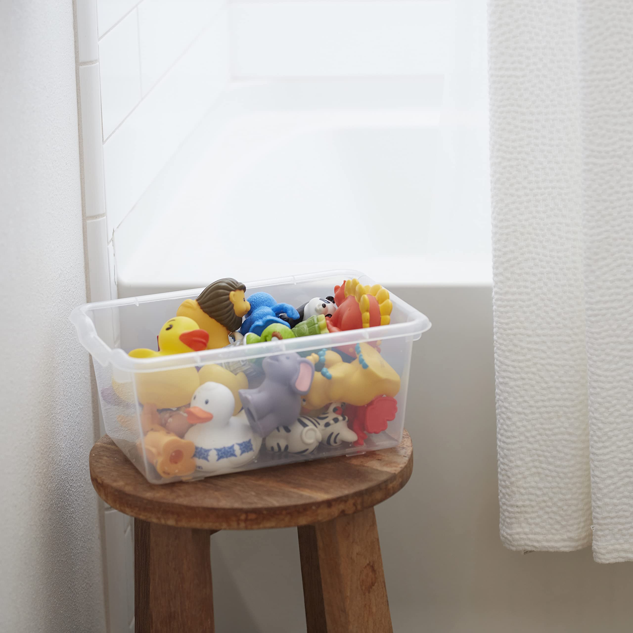 ECR4Kids Clear Scoop Front Storage Bins - 25-Piece Set for Classroom, Home & Office Organization - Multipurpose Plastic Bins for Toys, Books, Supplies & Craft Storage