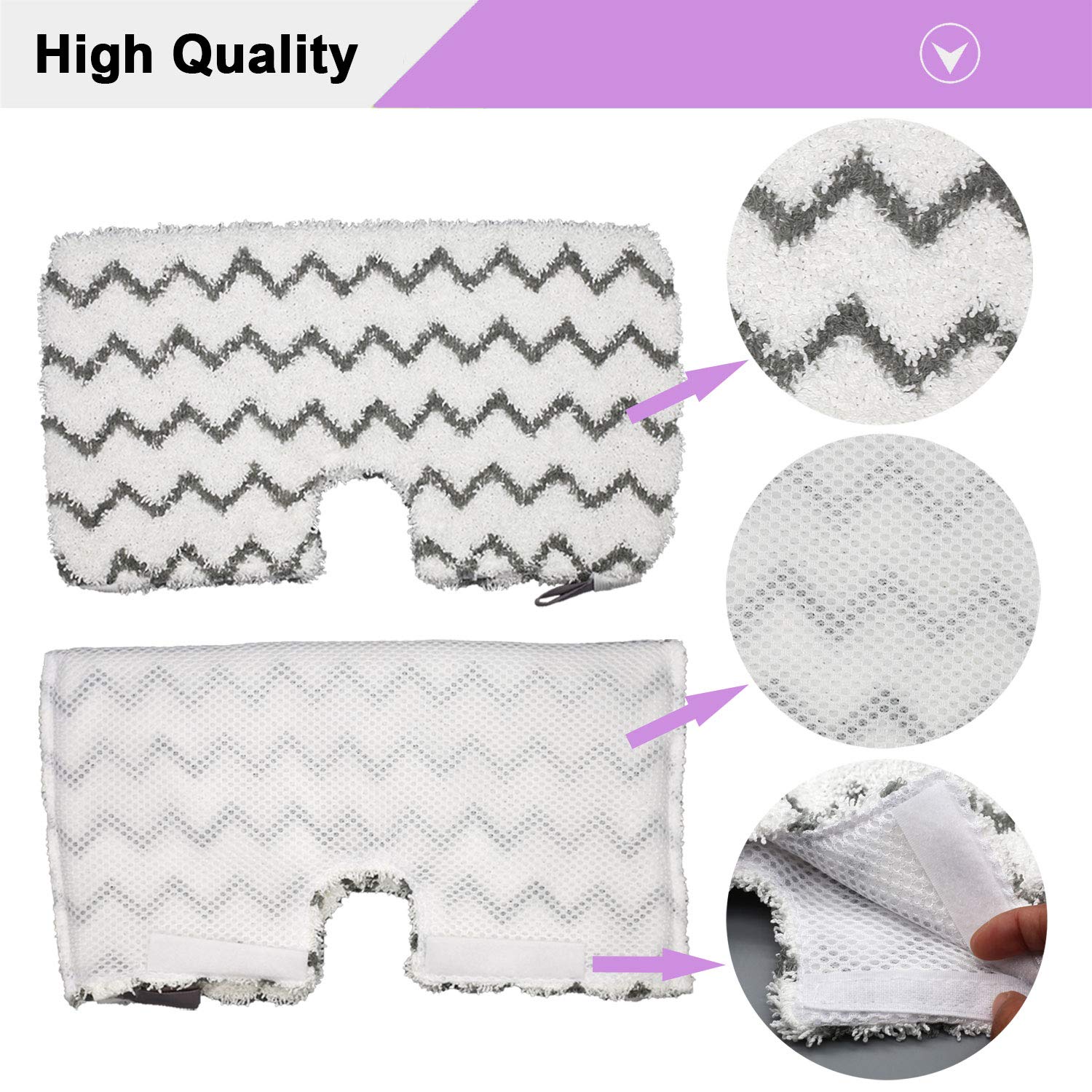 Extolife 6 Pack Steam Mop Pads Replacement for Shark Steam Pocket Mops S3501 S3601 S3550 S3801 S3901 S3601D S3801CO S3901D S3455K S2902 SE450 - Compatible with Shark Steam Mops - Washable & Durable Microfiber Pads - Perfect for Hardwood Floors, Tile & Laminate Cleaning