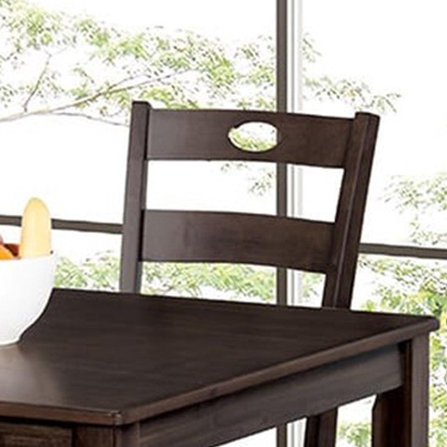 30H Solid Rubberwood 5-Piece Dining Table Set with Slat Back Chairs - Modern Kitchen & Dining Room Furniture for Family Gatherings