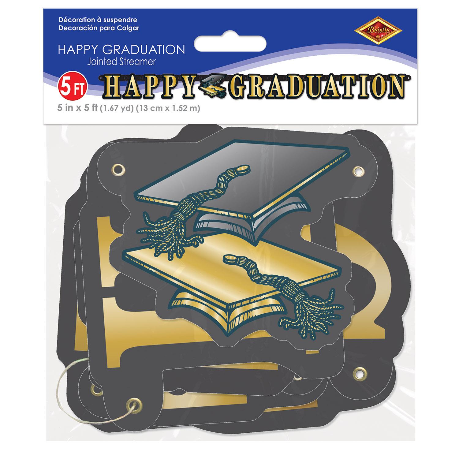 12 Pack Beistle Happy Graduation Party Streamers - Colorful Decorative Hanging Ribbons for Graduation Ceremony Decorations, School Parties & Celebration Events