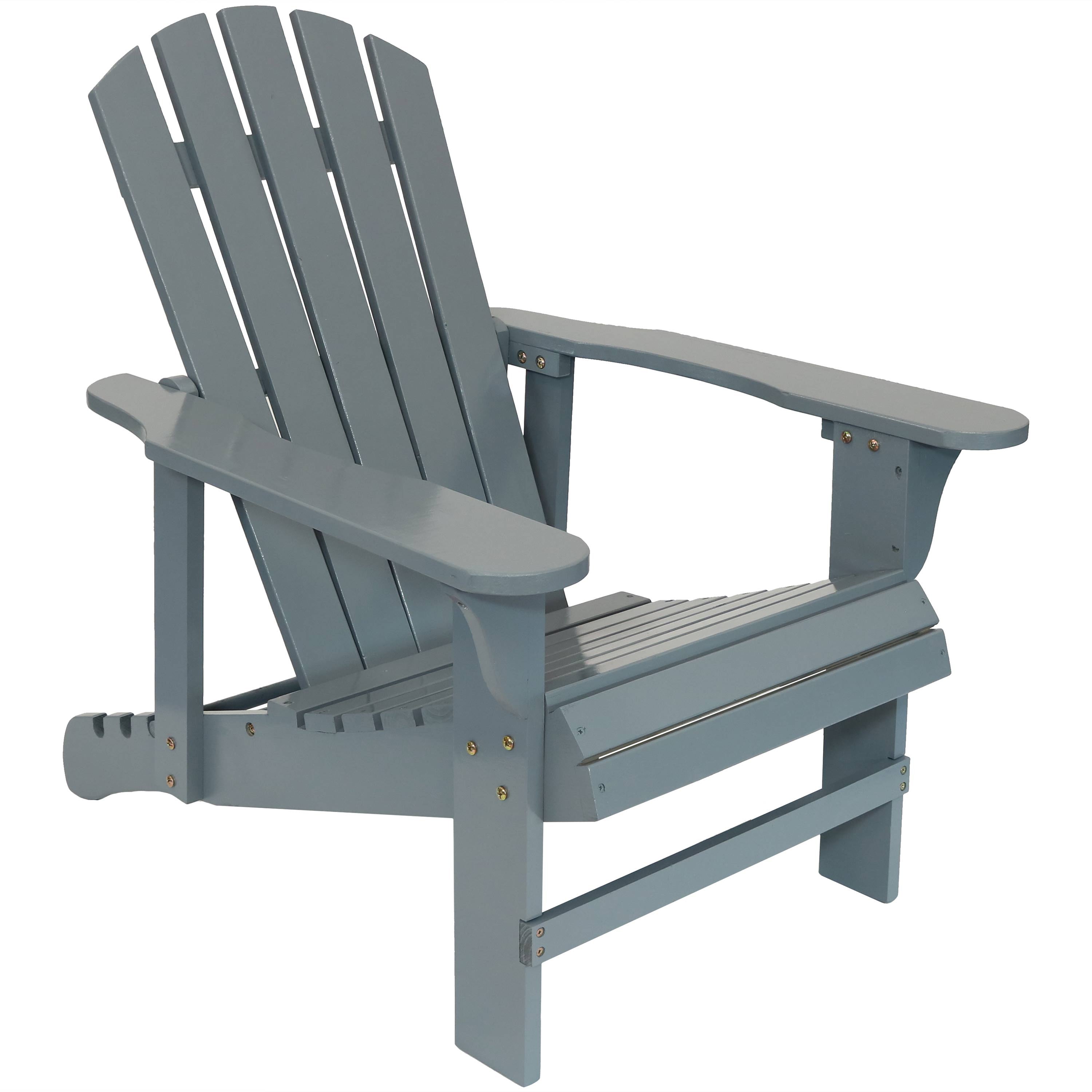 Premium Sunnydaze Wooden Outdoor Adirondack Chair with Adjustable Backrest - Comfortable Patio Furniture for Garden, Poolside & Backyard Relaxation