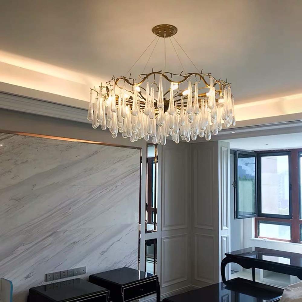 Modern Crystal Chandelier - French Nordic Style Luxury Ceiling Light for Living Room, Dining Room & Bedroom - Elegant Home Decor for Wedding, Hotel, Restaurant & Villa Lighting