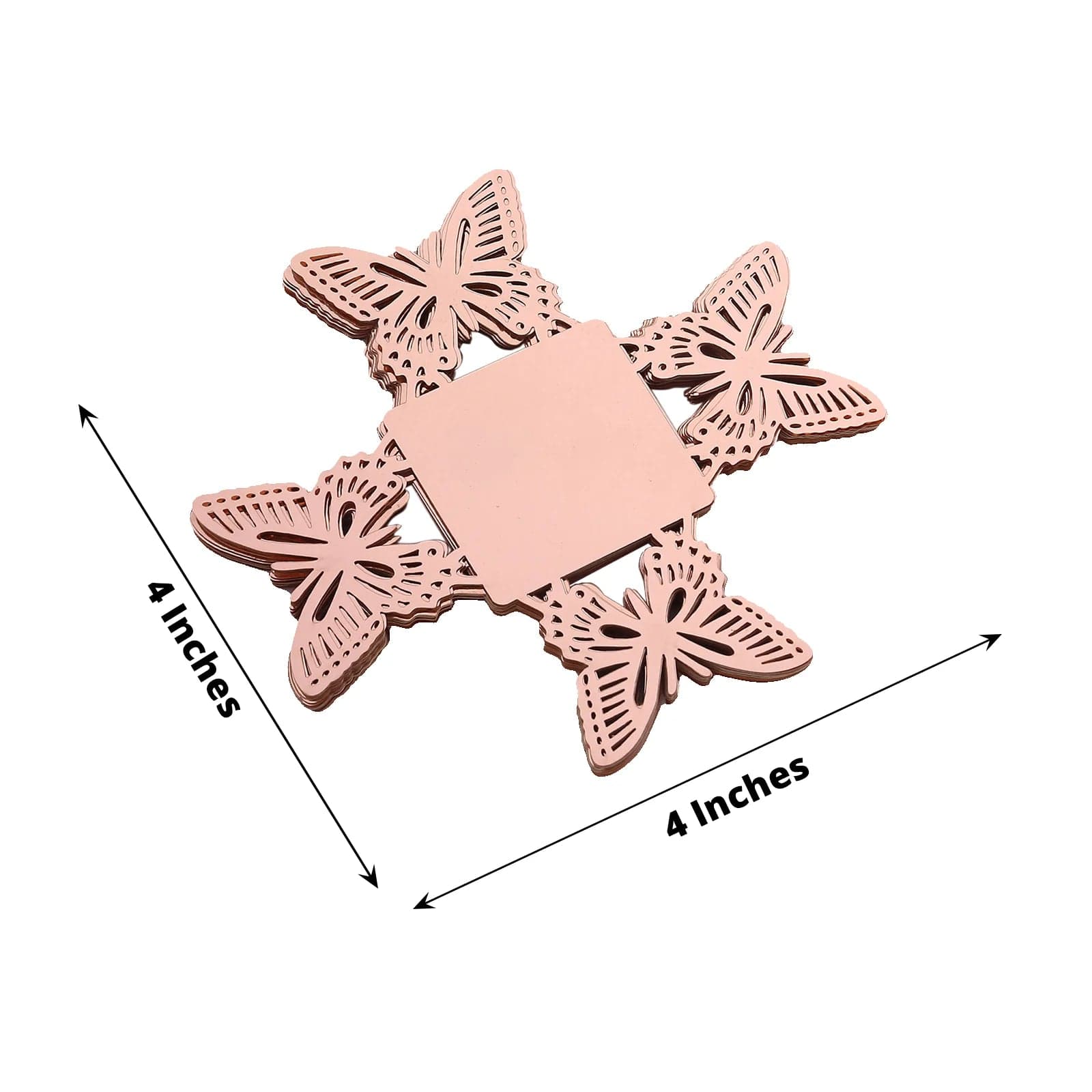50 Gold Metallic 4 Butterfly Mini Square Cupcake Liners for Desserts - Perfect for Birthday Parties, Baby Showers & Wedding Decorations