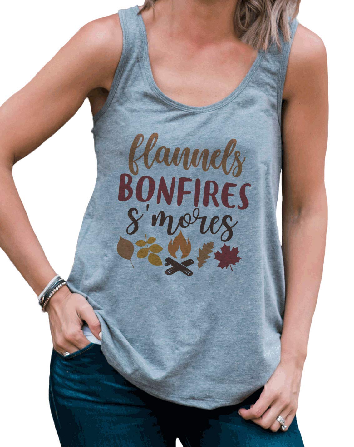 7 ate 9 Apparel Women's Fall S'Mores Graphic T-Shirt - Cozy Casual Outfit for Autumn, Halloween & Thanksgiving