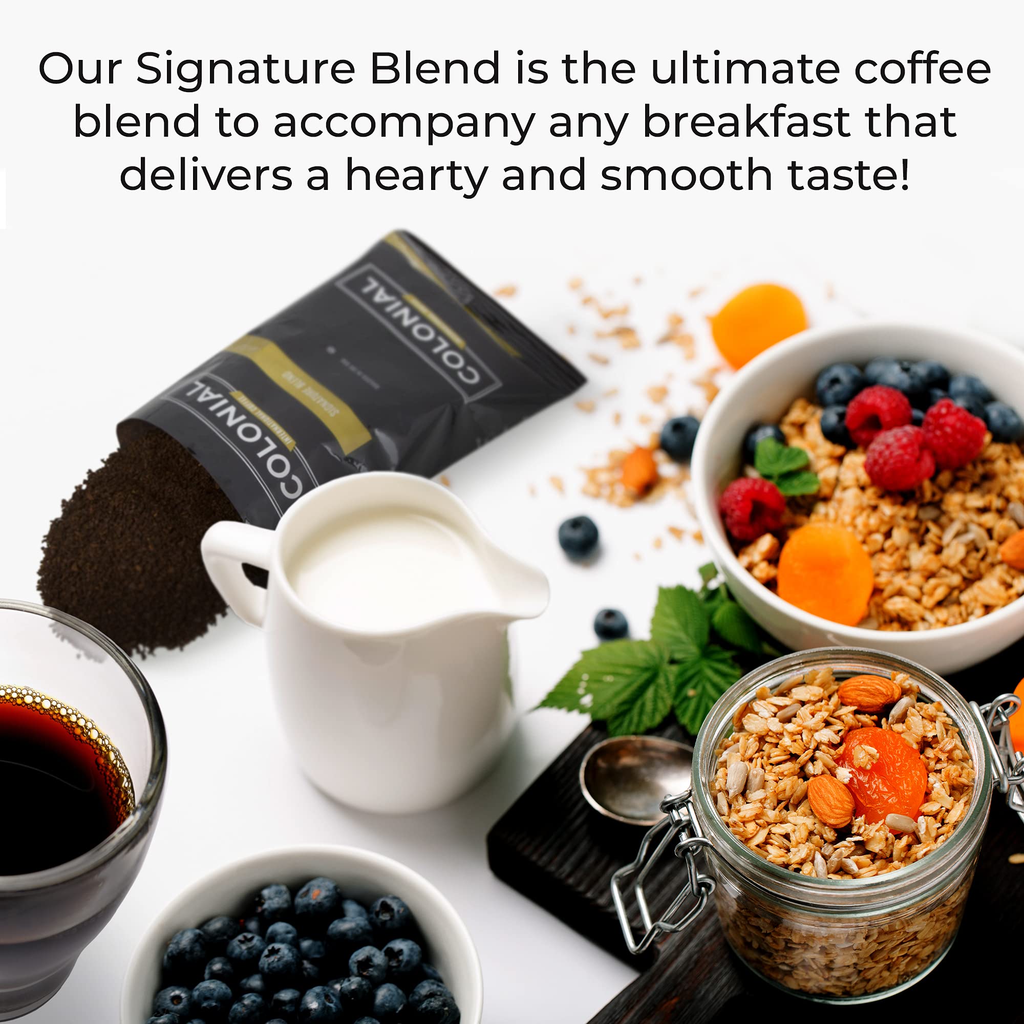 Premium Colonial Coffee Roasters - 2.50 Ounce (Pack of 80) - Rich Aroma Whole Bean Coffee - Perfect for Home Brewing, Office Use & Gifts