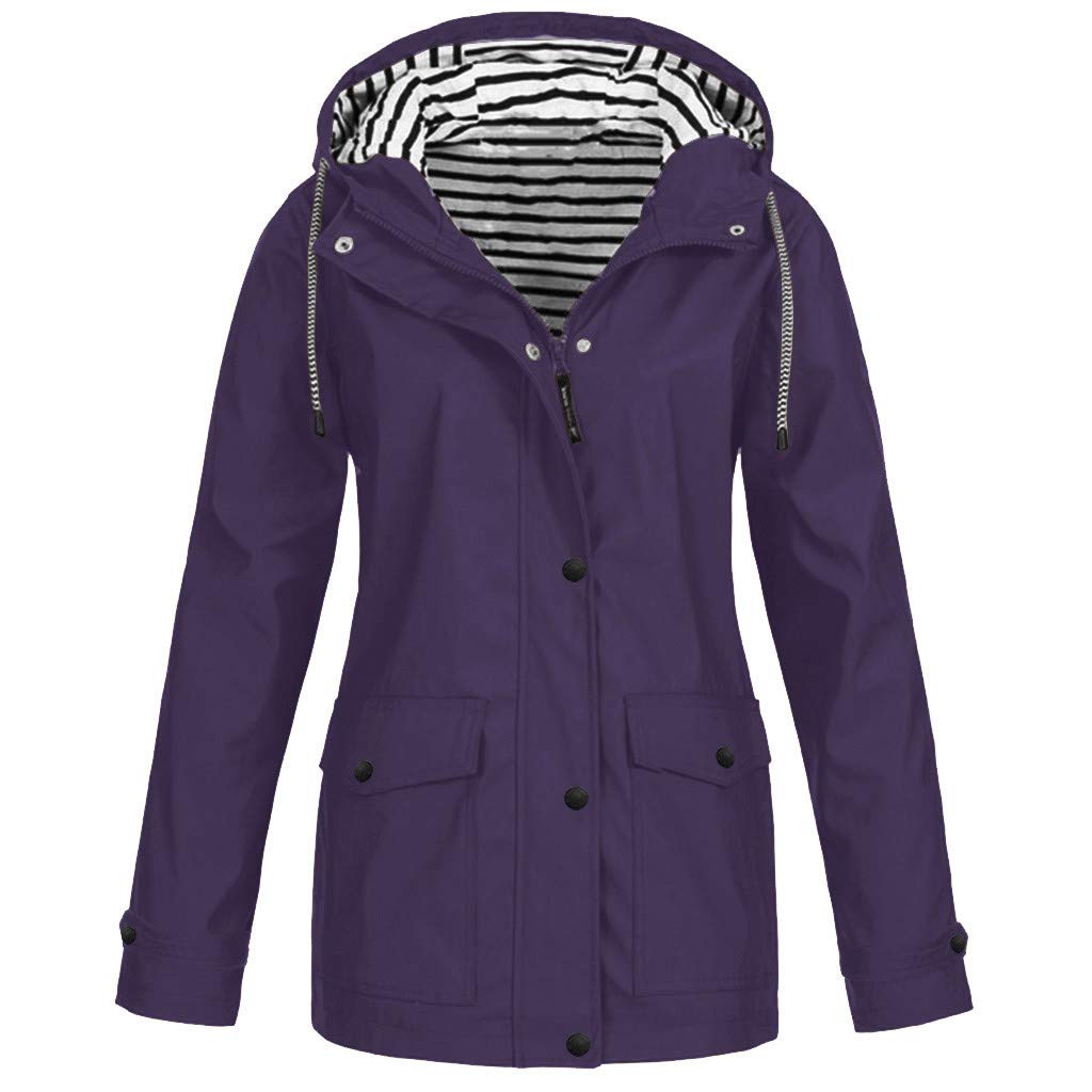 Women's Waterproof Winter Coat - Windproof Hooded Rain Jacket for Outdoor Activities | Plus Size Windbreaker for Hiking, Travel & Rainy Day Commutes