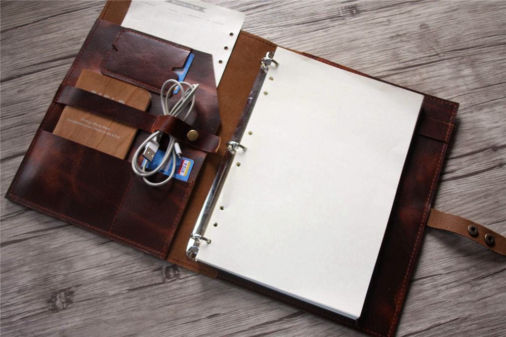 Personalized Luxury Brown Leather Binder Wedding Folder - Elegant Wedding Invitation Holder, Guest Book & Keepsake Organizer for Bridal Shower, Anniversary & Special Events