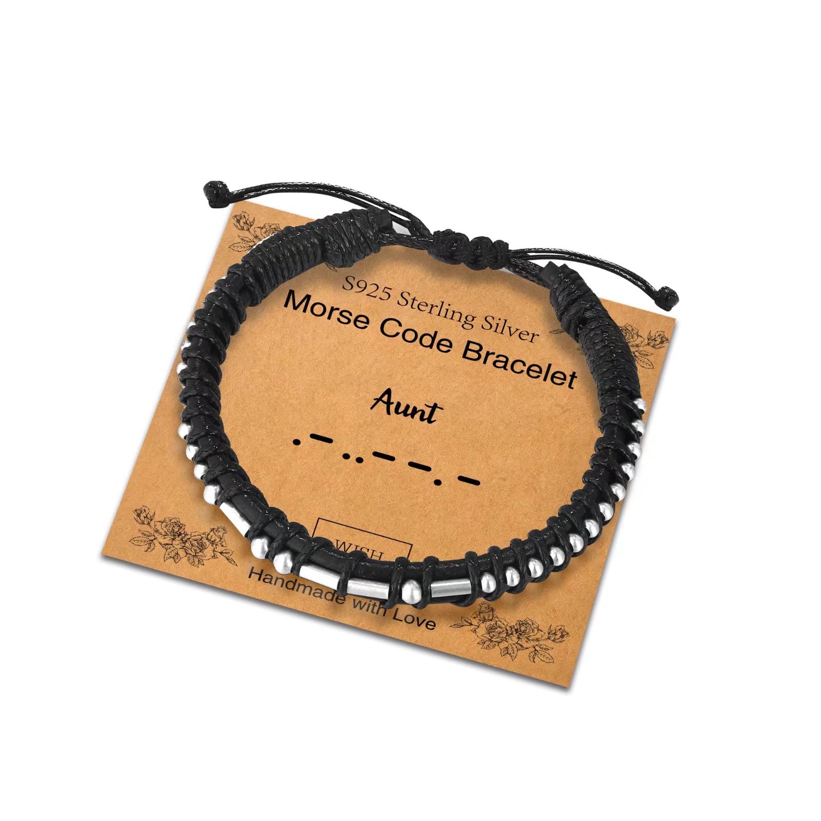 Adjustable Sterling Silver Morse Code Bracelet for Women & Men - Inspirational Leather Friendship Jewelry Gift for Birthday & Special Occasions | Perfect for Daily Wear, Gifting & Motivational Style
