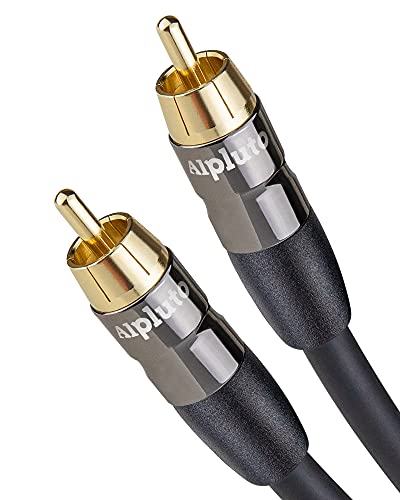 Premium RCA to RCA Audio Cable - 8FT Gold Plated Dual Shielded Subwoofer Cable for Home Theater, Stereo System & Hi-Fi Audio - High-Quality RCA Interconnect for Clear Sound (Black)
