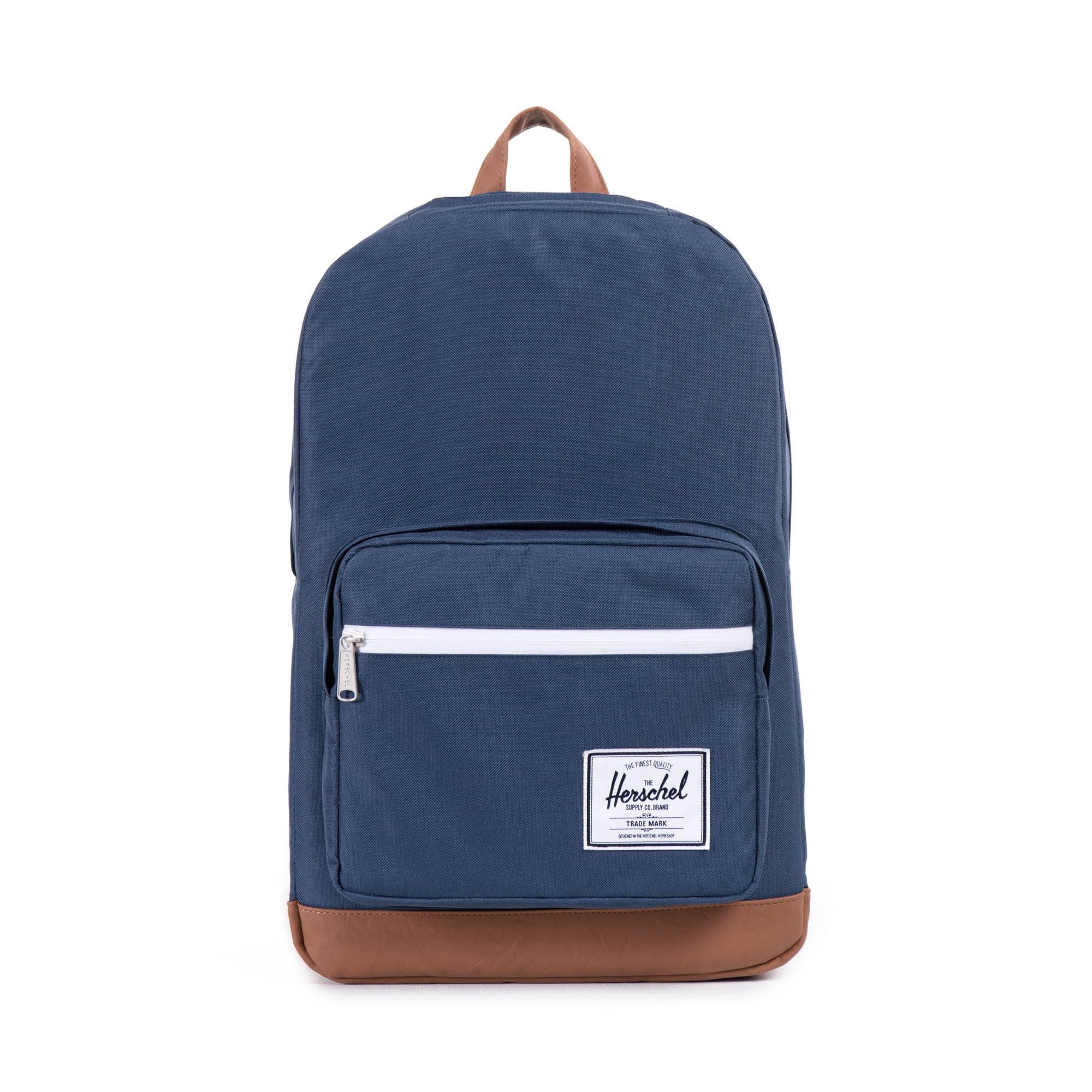 Herschel Pop Quiz Backpack for School & Travel - Water-Resistant Laptop Backpack with USB Port, Navy Blue - Perfect for College Students & Commuters