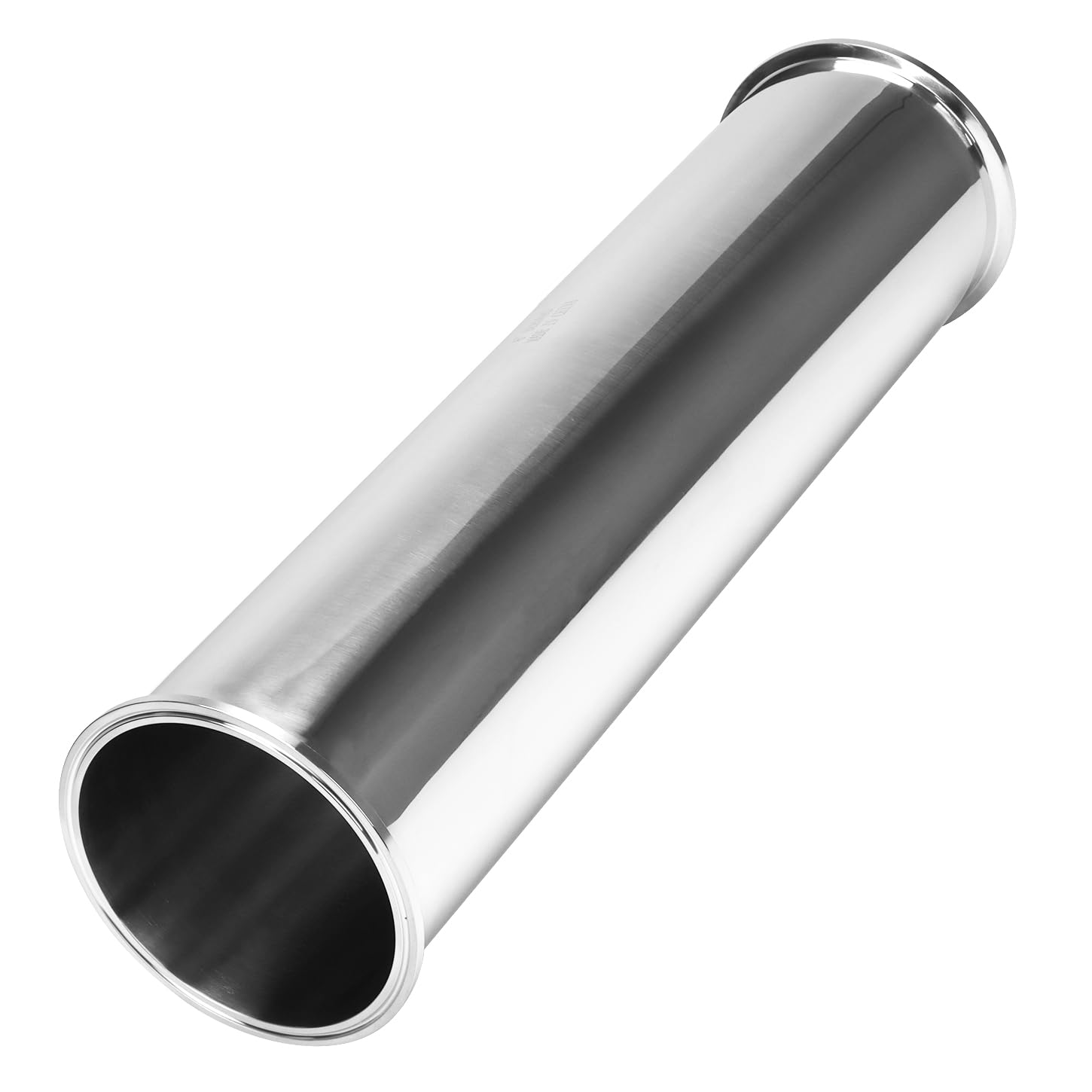 DERNORD 304 Stainless Steel Sanitary Spool Tube - 6 Inch Tri Clamp Ferrule Flange, 24 Inch (610mm) Length - Food Grade Seamless Round Tubing for Brewing, Dairy, Pharmaceutical & Beverage Processing