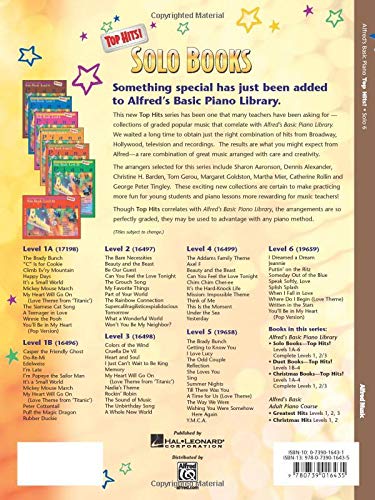 Alfred's Basic Piano Library Top Hits! Solo Book 6 - Intermediate Piano Sheet Music for Popular Songs | Perfect for Piano Lessons, Recitals & Home Practice