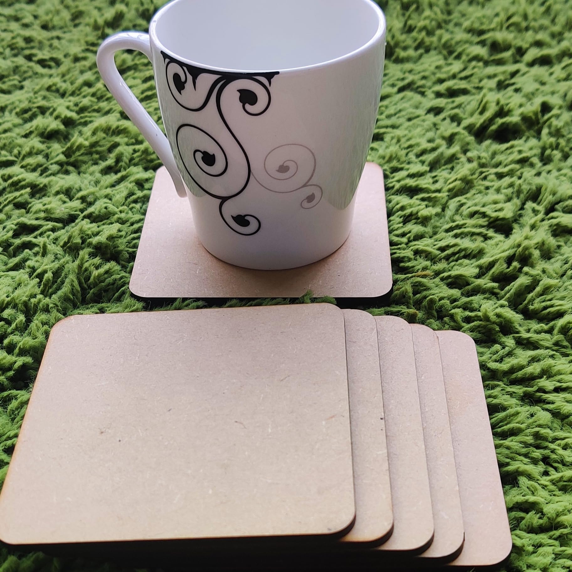 Handcrafted Natural Wooden Coasters Set of 12 - Heat Resistant & Durable for DIY Art, Painting & Resin Projects - Perfect for Drinks, Beverages & Bar Glasses - Home Decor, Coffee Table & Dining Table Accessories
