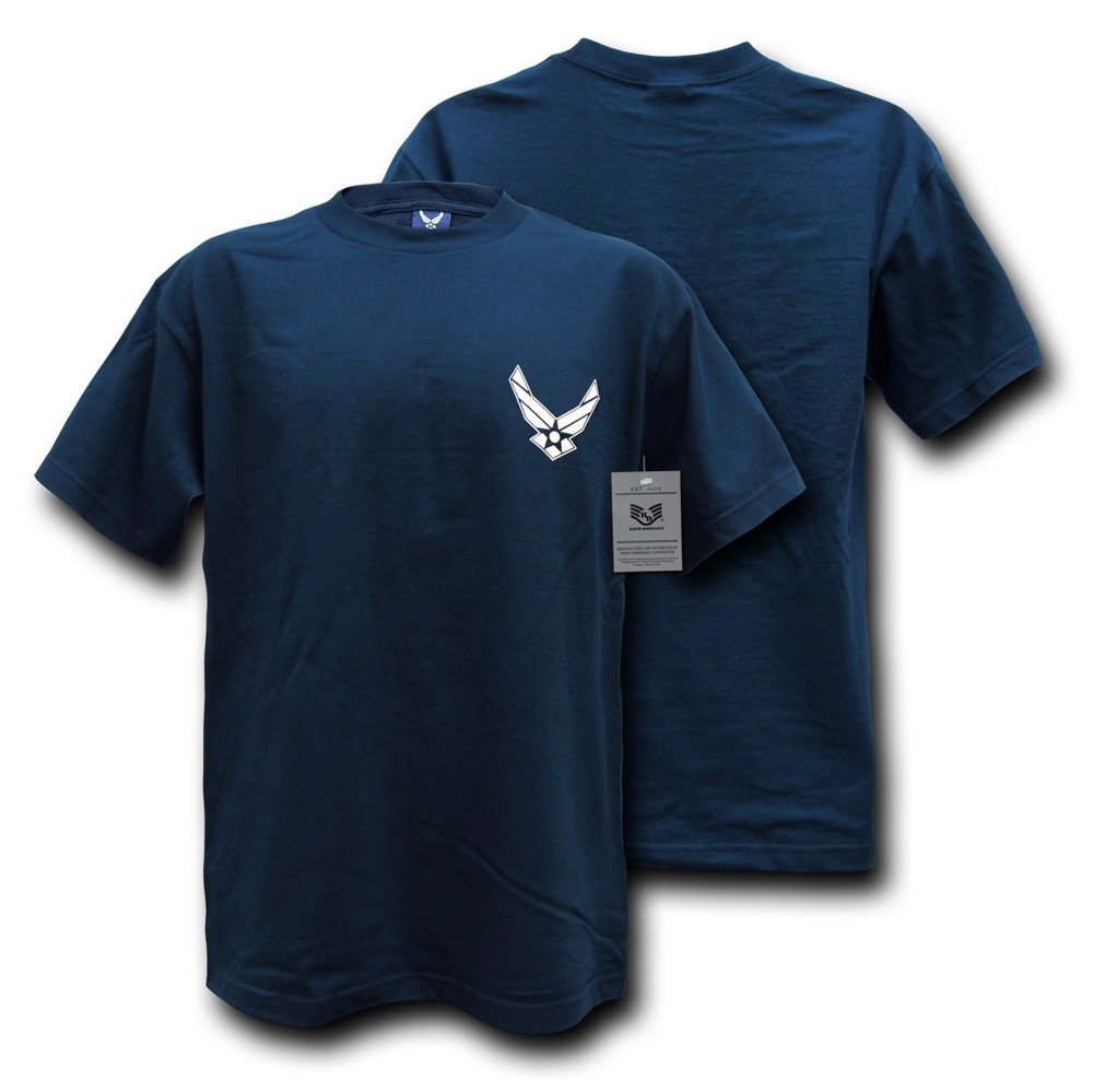 Rapiddominance Air Force Basic Military T-Shirt - Men's Cotton Crewneck Tee for Military Enthusiasts & Patriotic Style | Perfect for Veterans Day, Workout & Casual Wear