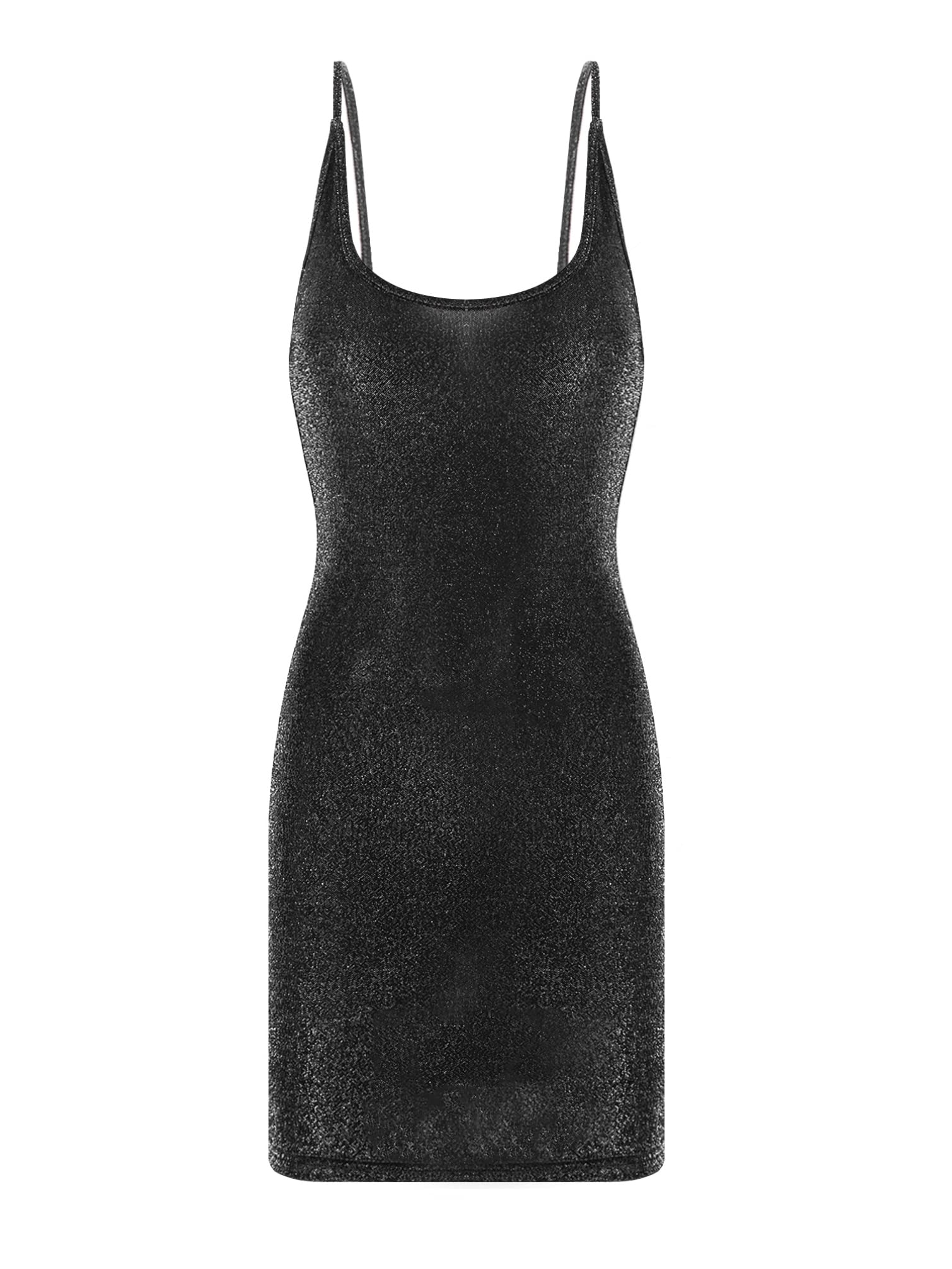 TiaoBug Women's Sleeveless Mini Club Party Dress - Shiny Sparkle Bodycon Pencil Dress for Nightclub, Cocktail Party & Evening Events