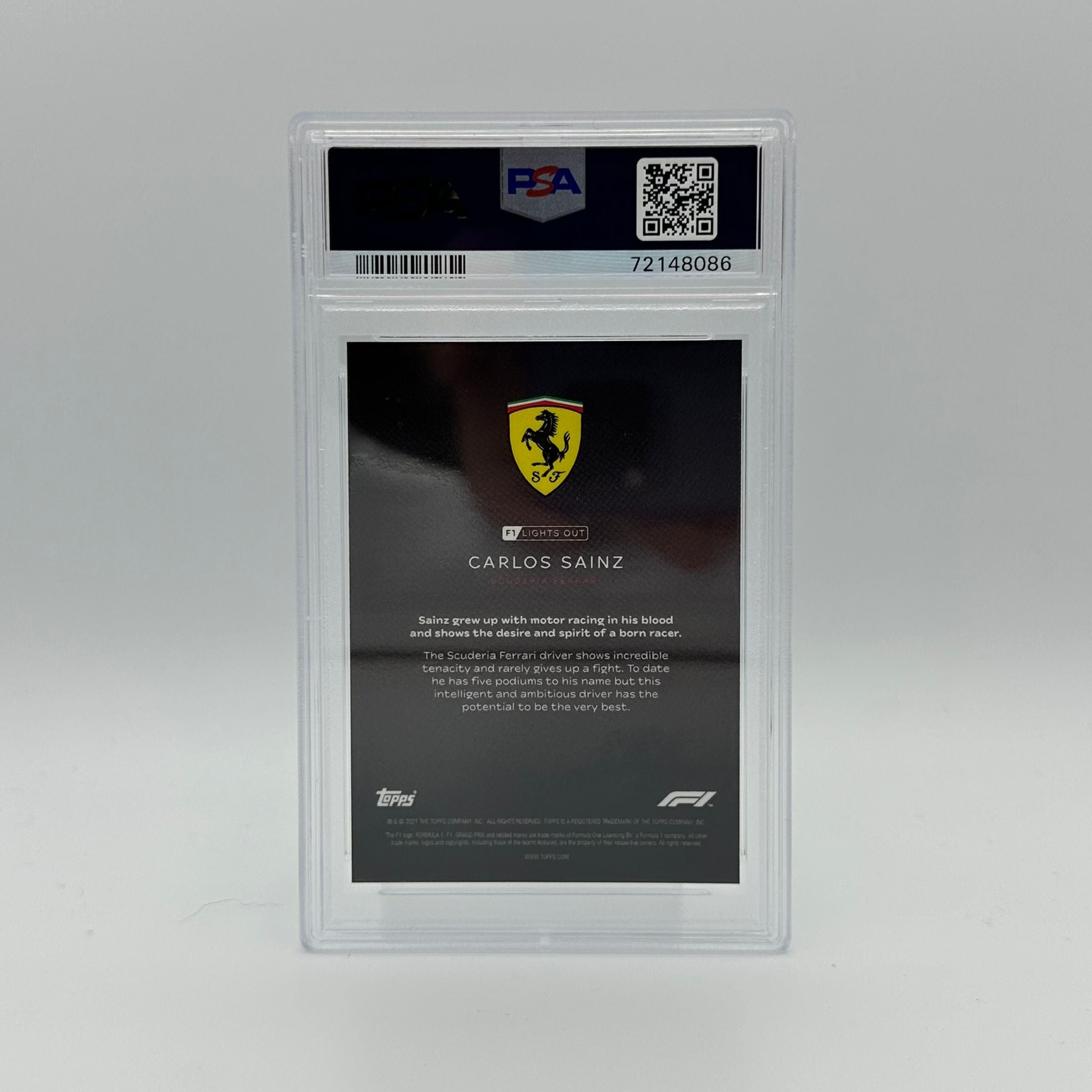 PSA 9 Graded 17/50 Carlos Sainz F1 Drivers Aqua Parallel Trading Card - Perfect for F1 Collectors, Racing Fans, and Sports Memorabilia Enthusiasts